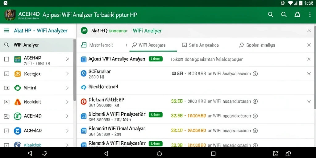 Tampilan antarmuka utama ACEH4D dengan fitur analisis jaringan WiFi.