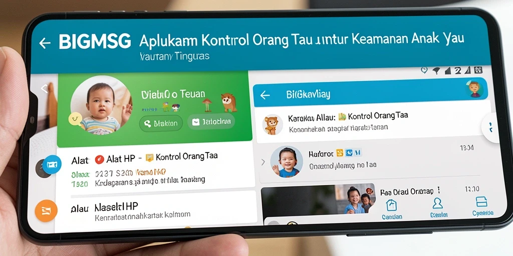 Antarmuka pengguna BIGMSG yang ramah dan fungsional untuk kontrol orang tua.