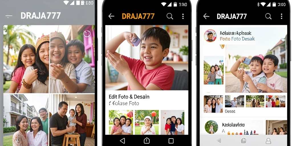 Antarmuka DRAJA777 dengan fitur Kolase Foto yang intuitif dan menarik.