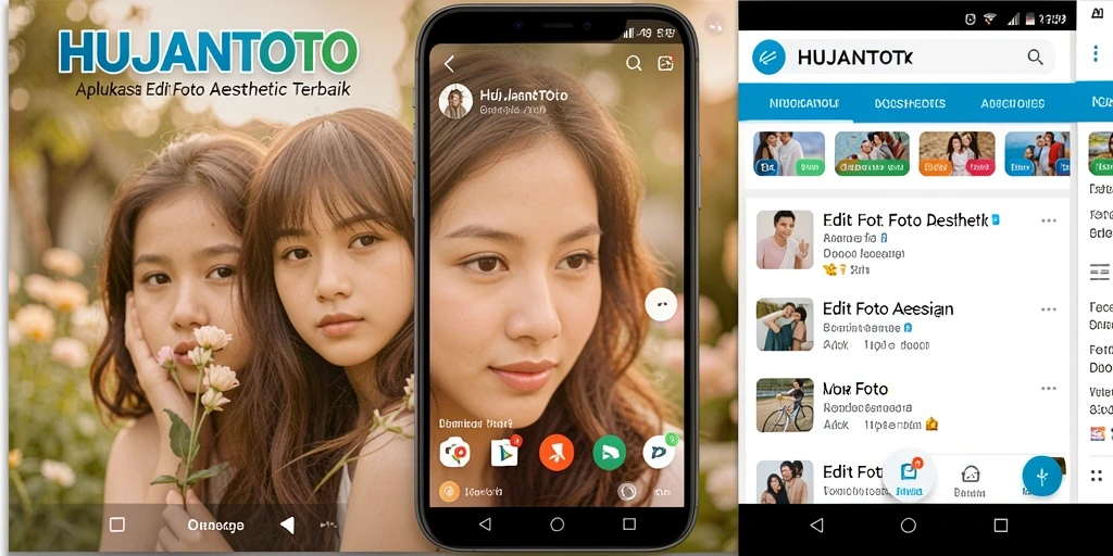Antarmuka HUJANTOTO yang menawan untuk edit foto aesthetic.
