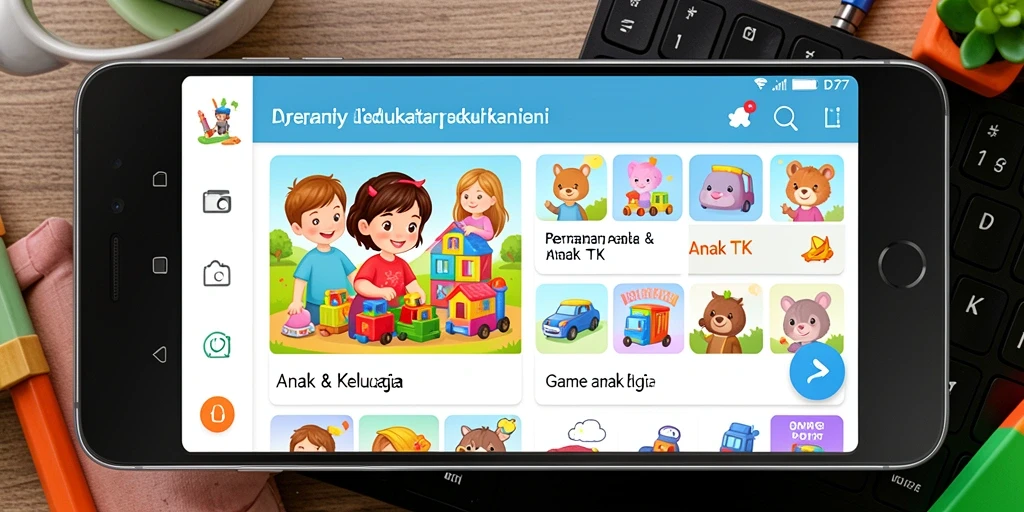 Antarmuka IDR77 yang cerah dan menarik untuk anak-anak.