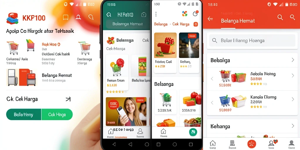 Screenshot utama KPK100 menunjukkan antarmuka aplikasi Cek Harga yang user-friendly.
