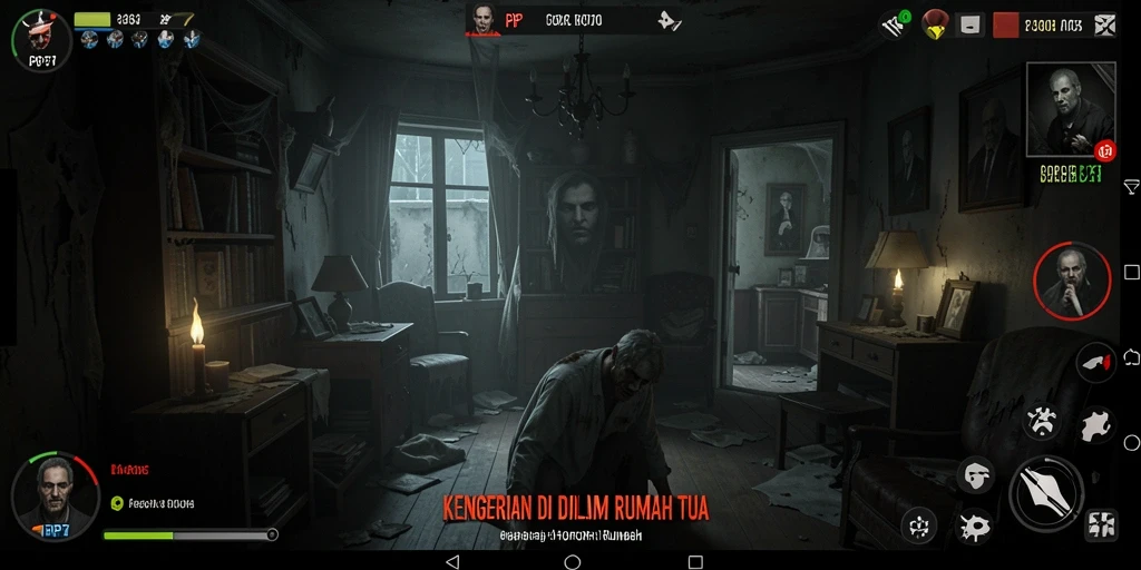 Tampilan grafis menakutkan dari game Horor Rumah.