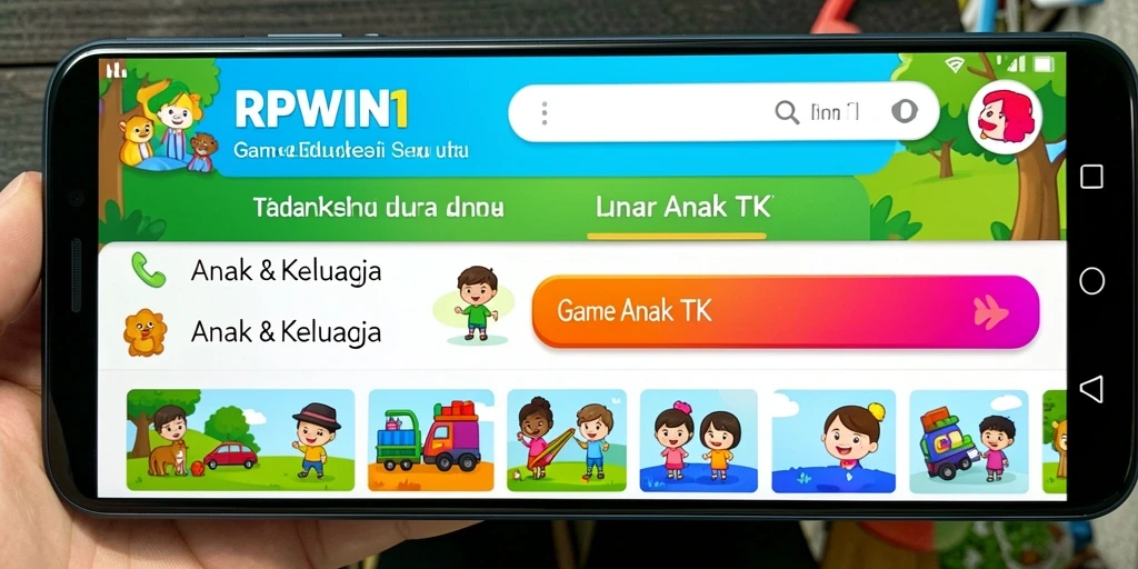Tampilan antarmuka yang menarik untuk anak-anak bermain dan belajar.