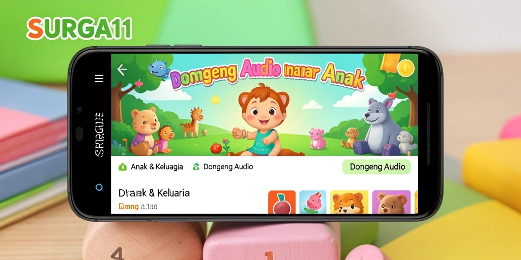 Tampilan antarmuka SURGA11 yang ramah anak dan menarik.
