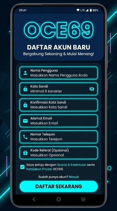 Panduan Registrasi Akun Baru oce69 untuk Pengguna Android